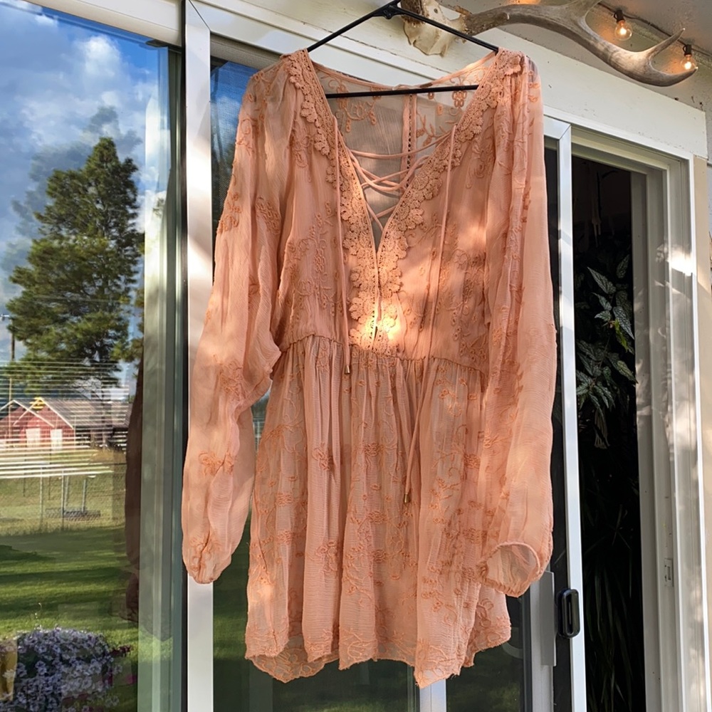 Free People Small lace tunic